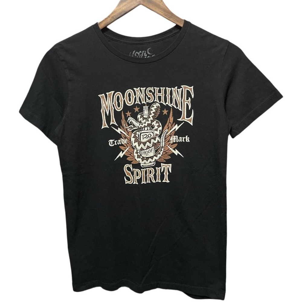 moonshine Spirit snake alcohol front graphic short sleeve crewneck casual shirt
